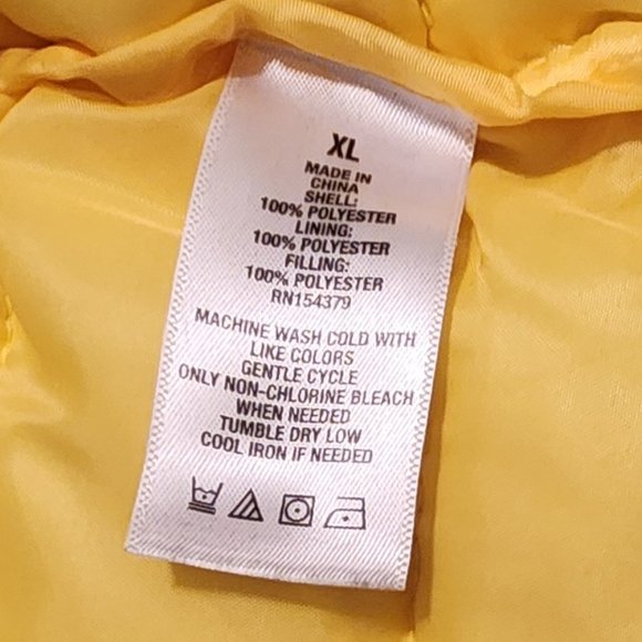 Aeropostale Bright Neon Yellow Puffer Vest 2 Pockets Unisex Size XL Pre-owned - Picture 8 of 8